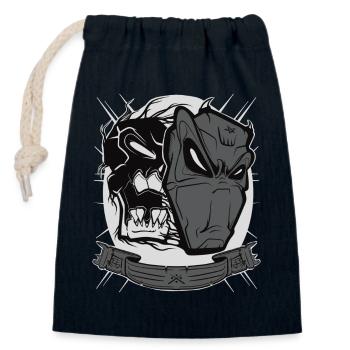 Devil mask - Verschließbarer Geschenkbeutel aus Baumwolle (14x20cm) - Navy - Vorne