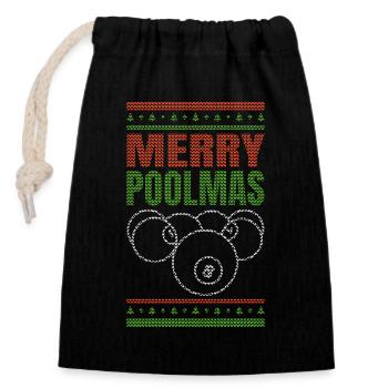 Christmas Billiard Player - Closable cotton gift bag (14x20cm) - black - Front
