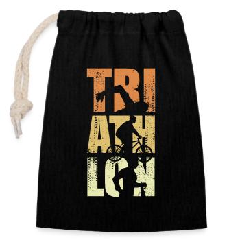 Fun Triathlon Event - Closable cotton gift bag (14x20cm) - black - Front