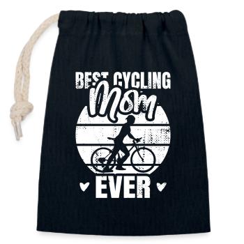 Radsport Mama - Verschließbarer Geschenkbeutel aus Baumwolle (14x20cm) - Navy - Vorne