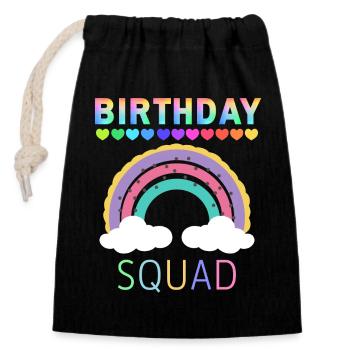 Birthday Squad Regenbogen LGBTQ - Verschließbarer Geschenkbeutel aus Baumwolle (14x20cm) - Schwarz - Vorne