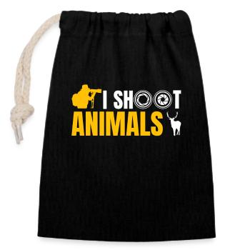 Wildlife photography - Closable cotton gift bag (14x20cm) - black - Front