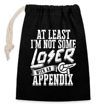 Appendix Operation Appendectomy Removal - Closable cotton gift bag (14x20cm) - black - Front