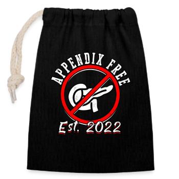 Appendix Operation Appendectomy Removal - Closable cotton gift bag (14x20cm) - black - Front