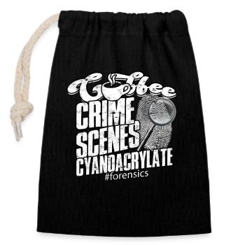 Forensic Science Detective True Crime Investigator - Verschließbarer Geschenkbeutel aus Baumwolle (14x20cm) - Schwarz - Vorne