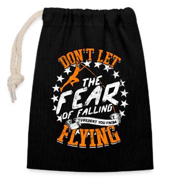 Pole quarter and pole vault - Closable cotton gift bag (14x20cm) - black - Front