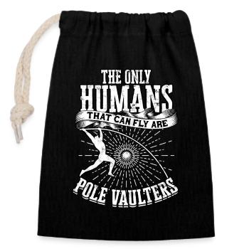 Pole quarter and pole vault - Closable cotton gift bag (14x20cm) - black - Front