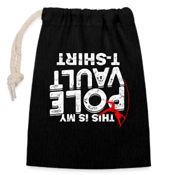 Pole quarter and pole vault - Closable cotton gift bag (14x20cm) - black - Front