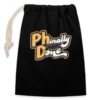 Phinal completed PhD student philosophy student PhD - Closable cotton gift bag (14x20cm) - black - Front