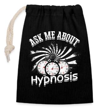 hypnotic hypnotize hypnotist - Closable cotton gift bag (14x20cm) - black - Front