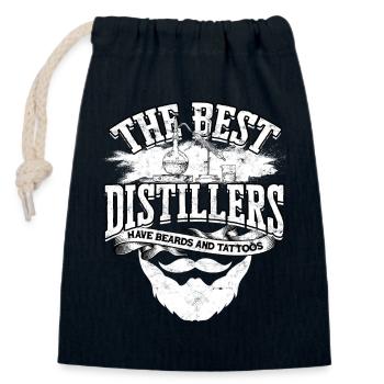 schnaps whiskey brennen schnapsbrenner geschenkide - Verschließbarer Geschenkbeutel aus Baumwolle (14x20cm) - Navy - Vorne