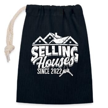 immobilienmakler immobilien makler geschenk gesche - Verschließbarer Geschenkbeutel aus Baumwolle (14x20cm) - Navy - Vorne