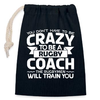 Rugby Coach | Rugby coach gift The Best coach - Closable cotton gift bag (14x20cm) - navy - Front