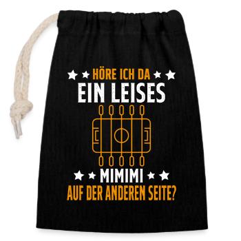 Tischfussball Geschenk Fans Wuzler Tischfussball - Verschließbarer Geschenkbeutel aus Baumwolle (14x20cm) - Schwarz - Vorne
