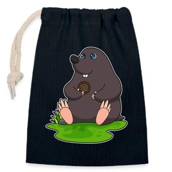 Maulwurf Donut - Verschließbarer Geschenkbeutel aus Baumwolle (14x20cm) - Navy - Vorne