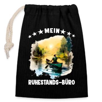 Ruhestand Rente Kanu Boot Kajak Ruderboot Rentner - Verschließbarer Geschenkbeutel aus Baumwolle (14x20cm) - Schwarz - Vorne