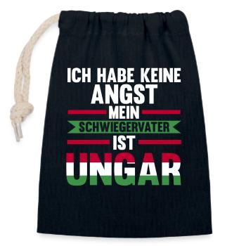 Ich habe keine Angst mein Schwiegervater ist Ungar - Verschließbarer Geschenkbeutel aus Baumwolle (14x20cm) - Navy - Vorne