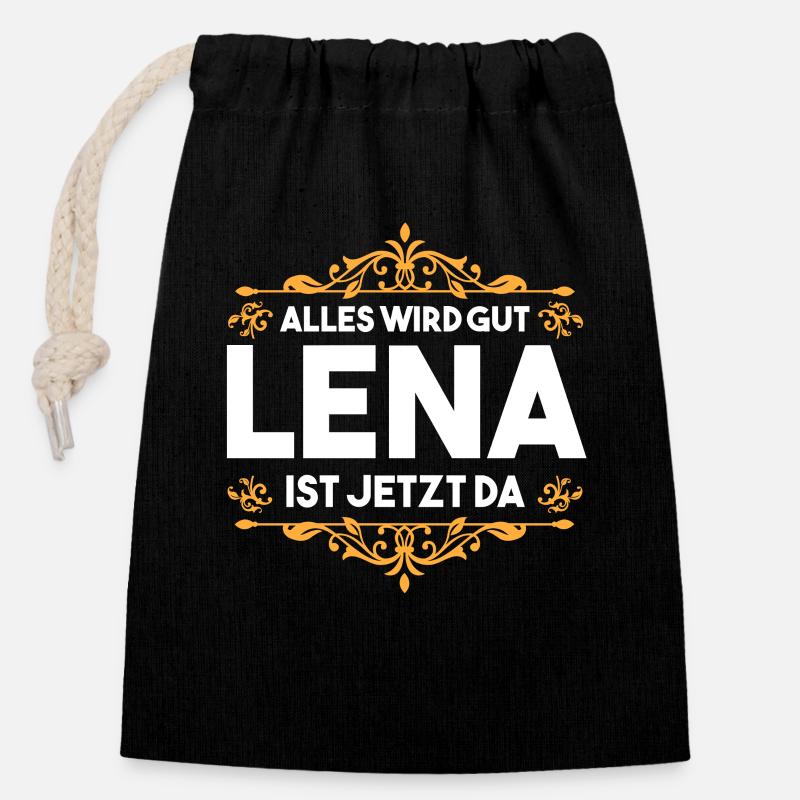 Lena - Verschließbarer Geschenkbeutel aus Baumwolle (14x20cm) - Schwarz