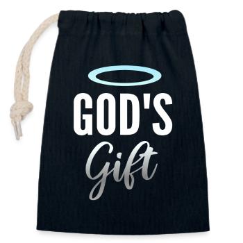 Le don de Dieu avec halo - Sac cadeau en coton avec cordon (14 x 20 cm) - bleu marine - Devant