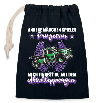 Abschleppwagen Abschleppdienst Mädchen Geschenk - Verschließbarer Geschenkbeutel aus Baumwolle (14x20cm) - Navy - Vorne