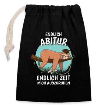Abitur Geschafft 2023 Abi - Verschließbarer Geschenkbeutel aus Baumwolle (14x20cm) - Schwarz - Vorne