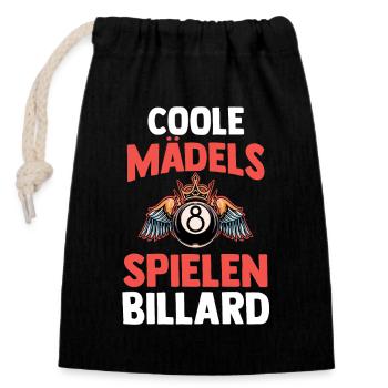 Snooker Billardtisch Billiard Billard - Verschließbarer Geschenkbeutel aus Baumwolle (14x20cm) - Schwarz - Vorne