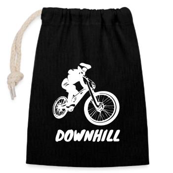 Mountainbike MTB Fahrrad Radfahrer Downhill - Verschließbarer Geschenkbeutel aus Baumwolle (14x20cm) - Schwarz - Vorne