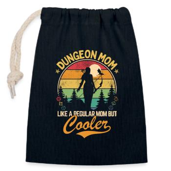 Dungeon Mom - Wie eine normale, aber coolere Mutter - Verschließbarer Geschenkbeutel aus Baumwolle (14x20cm) - Navy - Vorne