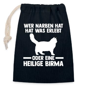 Heilige Birma Katze - Verschließbarer Geschenkbeutel aus Baumwolle (14x20cm) - Navy - Vorne
