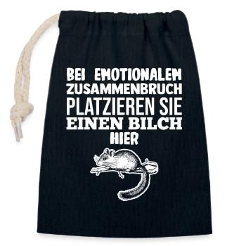 Bilch - Verschließbarer Geschenkbeutel aus Baumwolle (14x20cm) - Navy - Vorne