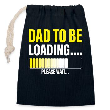 Papa homme à charger s’il vous plaît attendre drôle nouveau papa - Sac cadeau en coton avec cordon (14 x 20 cm) - bleu marine - Devant