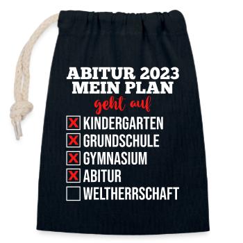Abiturienten Abschluss 2023 Abitur - Verschließbarer Geschenkbeutel aus Baumwolle (14x20cm) - Navy - Vorne