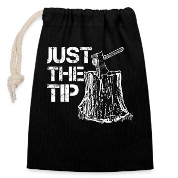 Ax Throwing Just The Tip Ax Whisperer Vintage - Closable cotton gift bag (14x20cm) - black - Front