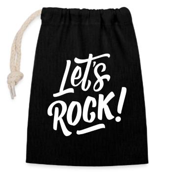 Let's Rock - Rock Music Rock & Roll - Closable cotton gift bag (14x20cm) - black - Front
