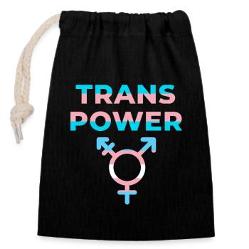 Trans Power - Verschließbarer Geschenkbeutel aus Baumwolle (14x20cm) - Schwarz - Vorne