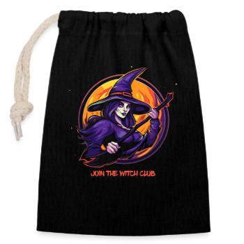 Cool Witch: Join the Witches' Club - Closable cotton gift bag (14x20cm) - black - Front