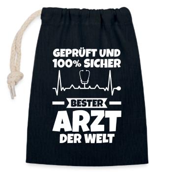 Mediziner Rettungssanitäter Notarzt Arzt - Verschließbarer Geschenkbeutel aus Baumwolle (14x20cm) - Navy - Vorne