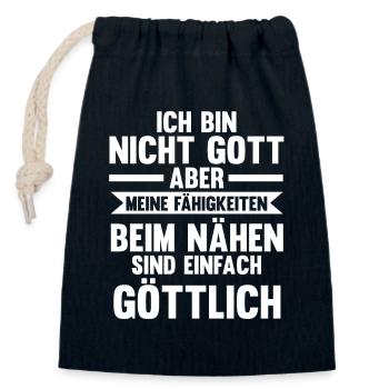 Schneidern Nähen - Verschließbarer Geschenkbeutel aus Baumwolle (14x20cm) - Navy - Vorne