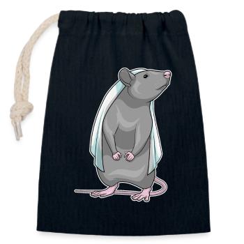 Ratte Braut Schleier Hochzeit - Verschließbarer Geschenkbeutel aus Baumwolle (14x20cm) - Navy - Vorne