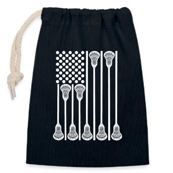 Patriotischer US Lacrosse Spieler - Verschließbarer Geschenkbeutel aus Baumwolle (14x20cm) - Navy - Vorne