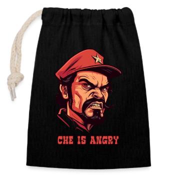 Le Che est en colère - Sac cadeau en coton avec cordon (14 x 20 cm) - noir - Devant
