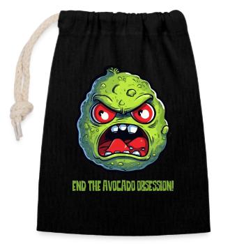 Ends the avocado obsession - Closable cotton gift bag (14x20cm) - black - Front