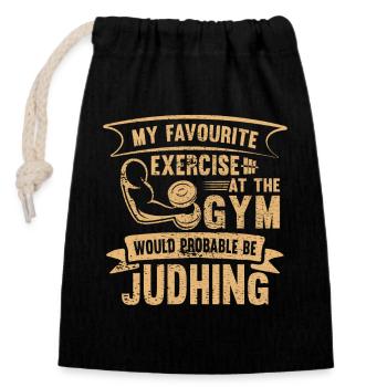 Weight Training Bodybuilder Pumps Gym Fitness Training - Closable cotton gift bag (14x20cm) - black - Front