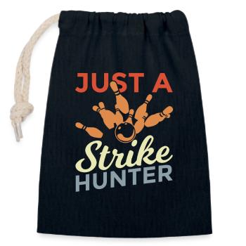 Bowling players - Closable cotton gift bag (14x20cm) - navy - Front