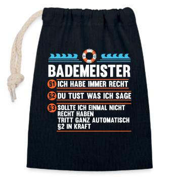 Rettungsschwimmer Bademeister - Verschließbarer Geschenkbeutel aus Baumwolle (14x20cm) - Navy - Vorne