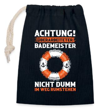 Rettungsschwimmer Bademeister - Verschließbarer Geschenkbeutel aus Baumwolle (14x20cm) - Navy - Vorne