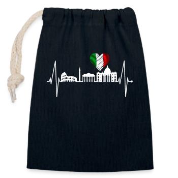 Rom Kolosseum Herzschlag Roma Skyline Rome Italien - Verschließbarer Geschenkbeutel aus Baumwolle (14x20cm) - Navy - Vorne