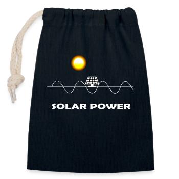 EKG Herzlinie Sinus Sonne Solarpanel erneuerbar - Verschließbarer Geschenkbeutel aus Baumwolle (14x20cm) - Navy - Vorne