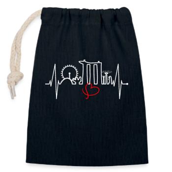 Singapore Skyline Heartbeat Asia I Love Singapore - Closable cotton gift bag (14x20cm) - navy - Front