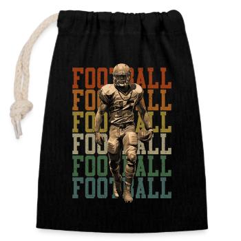 American Football Retro Spieler Sport Geschenk - Verschließbarer Geschenkbeutel aus Baumwolle (14x20cm) - Schwarz - Vorne